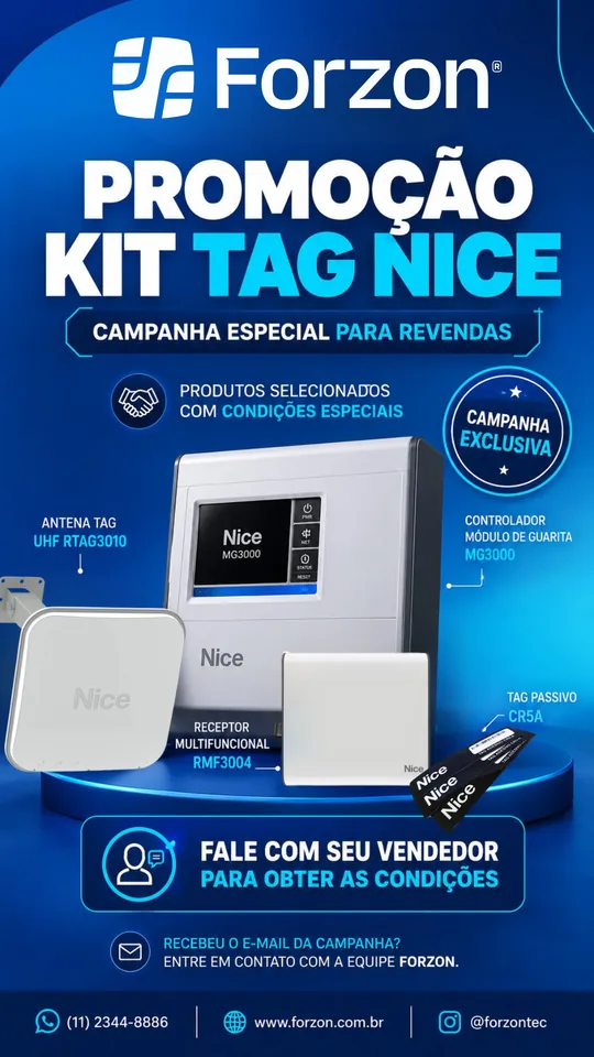 Controlador modulo de guarita MG3000 no kit promocional Nice